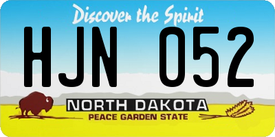 ND license plate HJN052