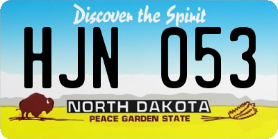 ND license plate HJN053