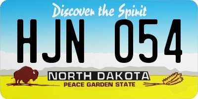 ND license plate HJN054