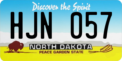 ND license plate HJN057