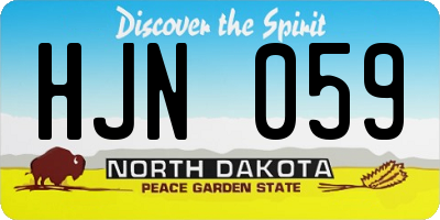 ND license plate HJN059