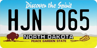 ND license plate HJN065