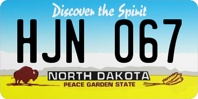 ND license plate HJN067