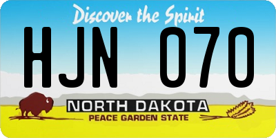 ND license plate HJN070