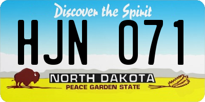 ND license plate HJN071