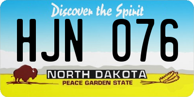 ND license plate HJN076