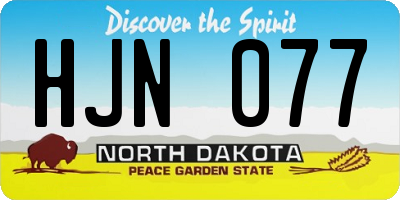 ND license plate HJN077