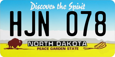 ND license plate HJN078