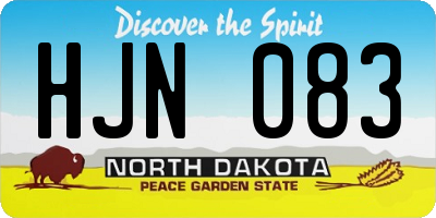 ND license plate HJN083