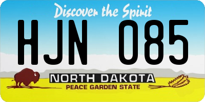 ND license plate HJN085