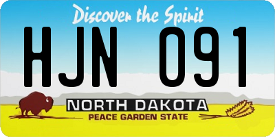 ND license plate HJN091