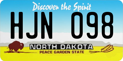 ND license plate HJN098