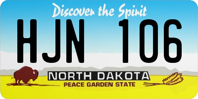 ND license plate HJN106