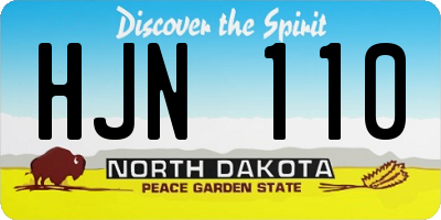 ND license plate HJN110