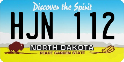 ND license plate HJN112