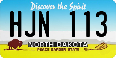 ND license plate HJN113