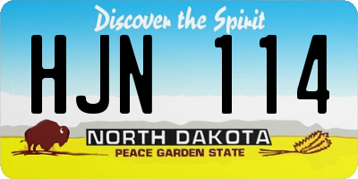 ND license plate HJN114