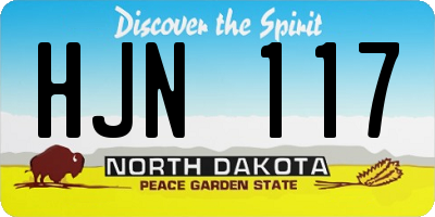 ND license plate HJN117