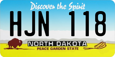 ND license plate HJN118