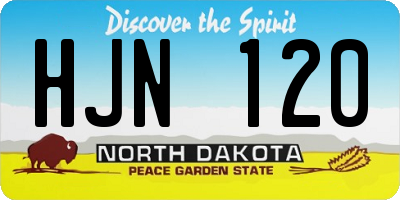 ND license plate HJN120