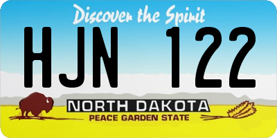 ND license plate HJN122