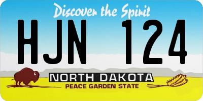 ND license plate HJN124