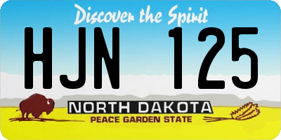 ND license plate HJN125