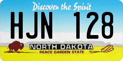 ND license plate HJN128