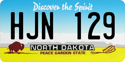 ND license plate HJN129