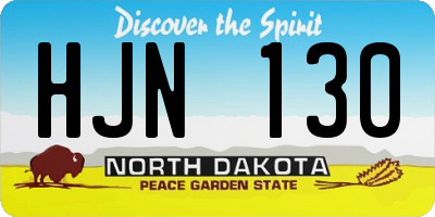 ND license plate HJN130