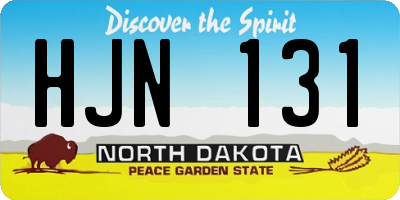 ND license plate HJN131