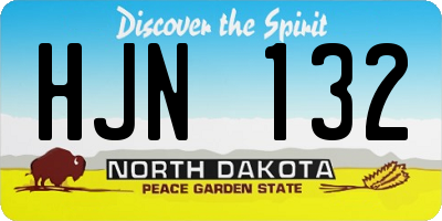 ND license plate HJN132
