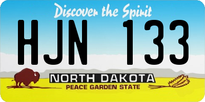 ND license plate HJN133