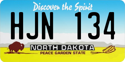 ND license plate HJN134