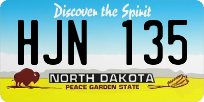 ND license plate HJN135