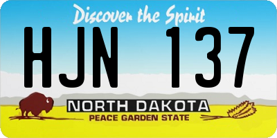 ND license plate HJN137