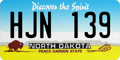 ND license plate HJN139