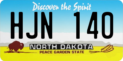 ND license plate HJN140