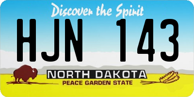 ND license plate HJN143