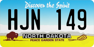 ND license plate HJN149