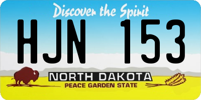 ND license plate HJN153