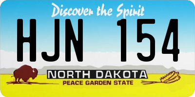 ND license plate HJN154