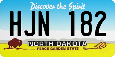 ND license plate HJN182