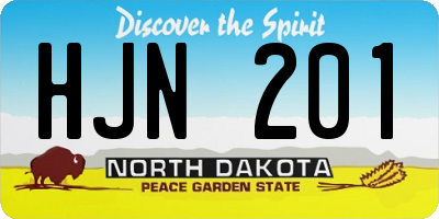 ND license plate HJN201