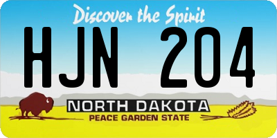 ND license plate HJN204