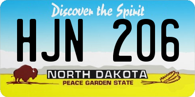 ND license plate HJN206