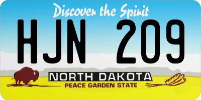 ND license plate HJN209