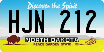 ND license plate HJN212