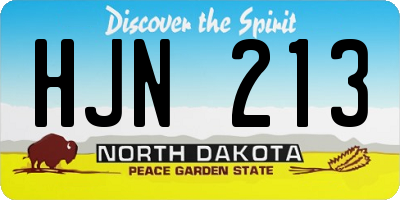 ND license plate HJN213