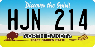 ND license plate HJN214